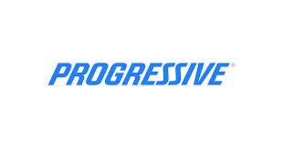 Progressive insurance company logo in blue text on a white background.