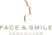 A logo for face and smile vancouver with a silhouette of a woman 's face.