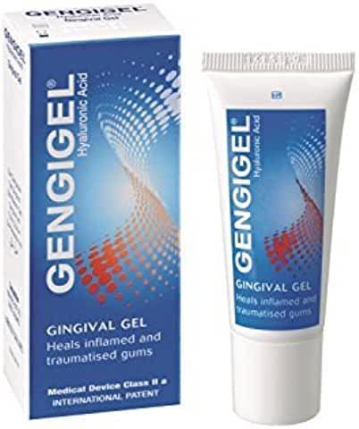 A tube of gengigel gingival gel next to a box.