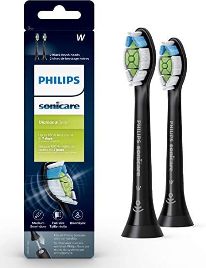 A pair of philips sonicare toothbrush heads in a box.