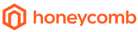 Honeycomb logo in orange with hexagon icon and wordmark