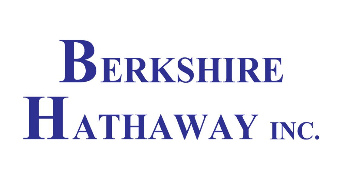 Berkshire Hathaway Inc. logo in blue serif text on white background
