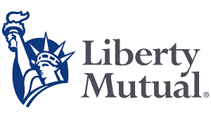 Liberty Mutual logo with blue Statue of Liberty icon and gray text on a white background