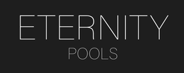 A logo for eternity pools is shown on a black background