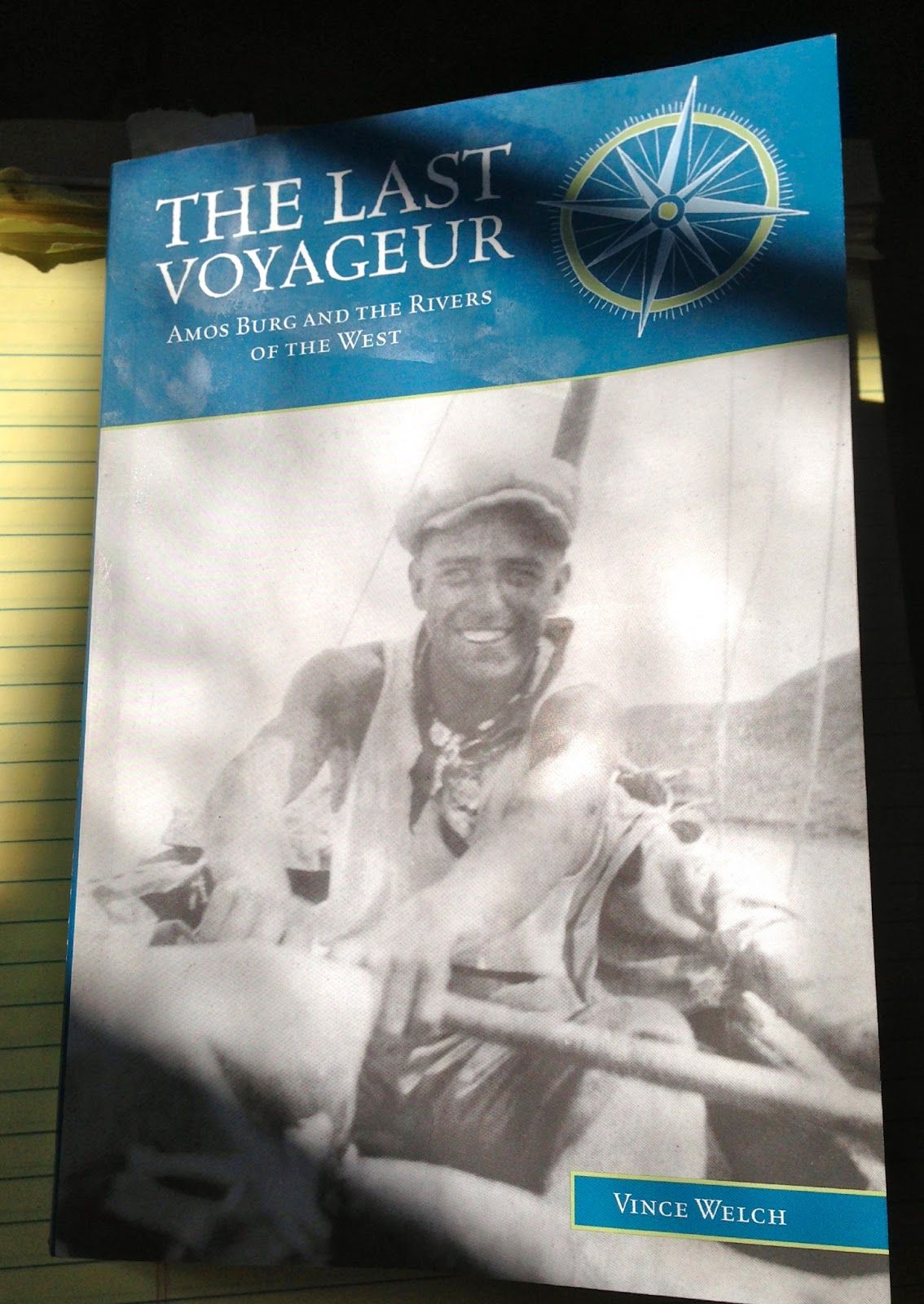 A book called the last voyageur has a picture of a man on the cover