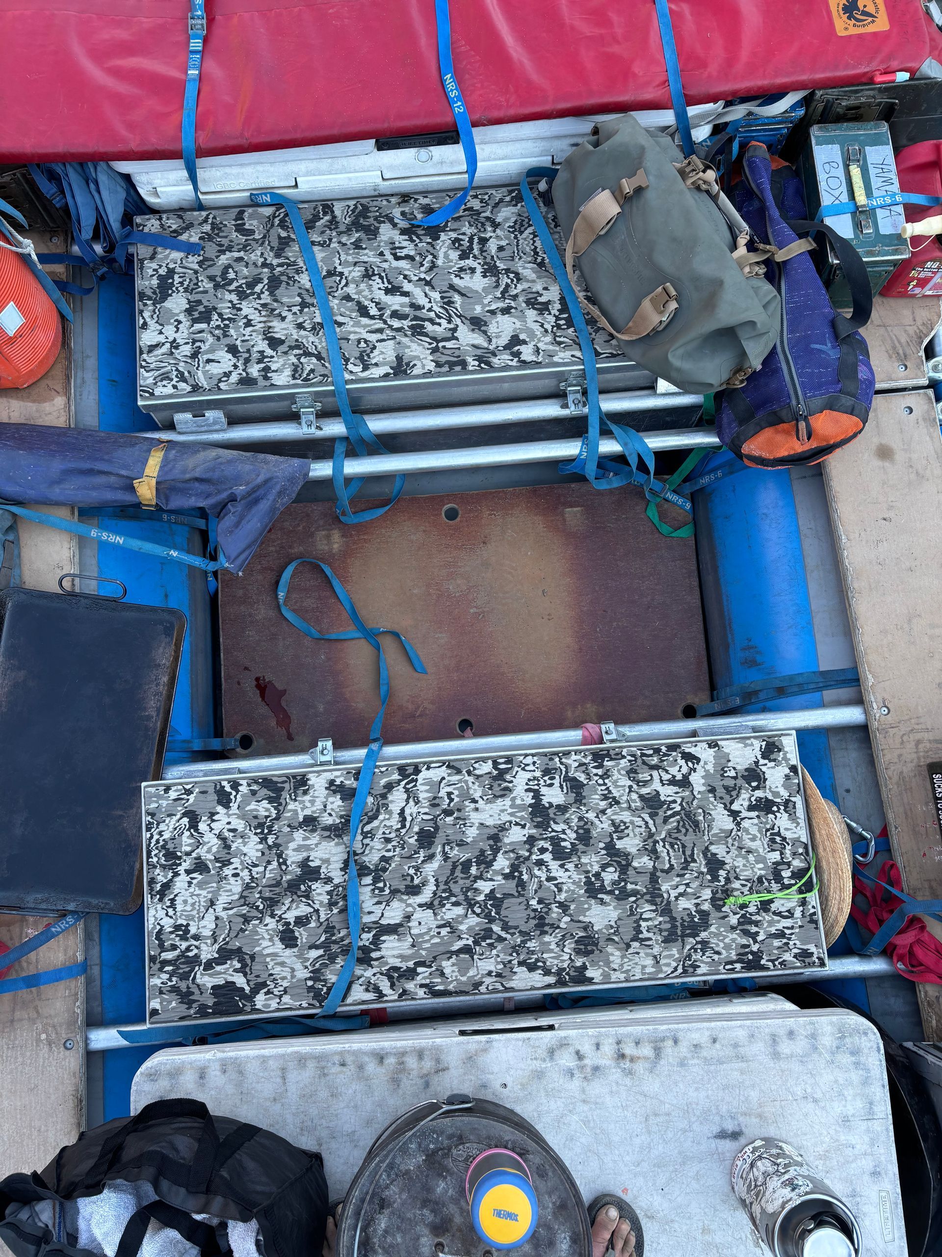 The path of the gear boatman is well worn into the footwell of the gearboat