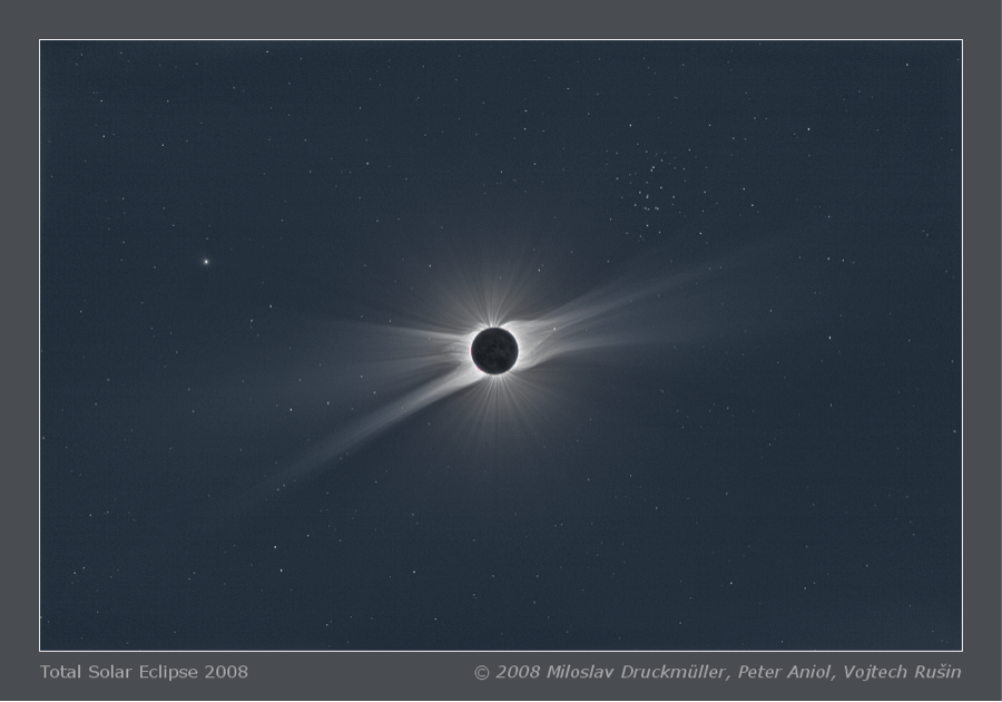 A picture of a total solar eclipse in 2008