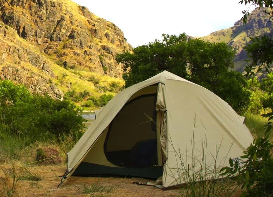 tent near a river