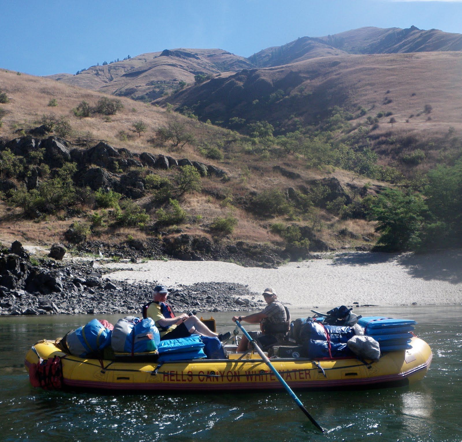 A yellow raft with the word penny on it