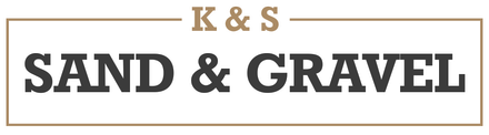 A logo for k & s sand & gravel on a white background.