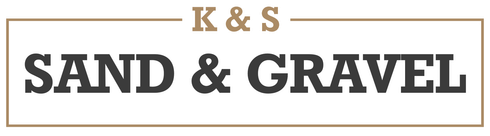 A logo for k & s sand & gravel on a white background.