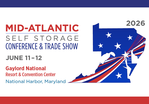 Mid-Atlantic Self Storage Conference & Trade Show, June 11-12, 2026, at Gaylord National Resort, National Harbor, Maryland.