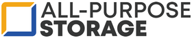 Logo for All-Purpose Storage. The logo has a blue and yellow square shape next to the text
