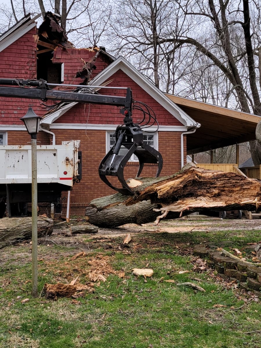 Huge Branch Crushed — Terre Haute, IN — Wabash Valley Tree Service