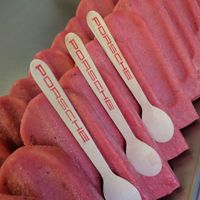 A row of porsche branded ice cream popsicles