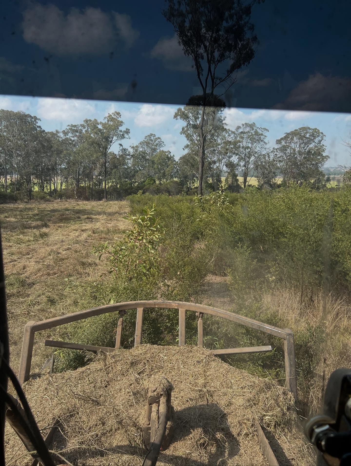 View From Inside a Machine With a Wooden Frame — Dudgeon’s Earthworks in Murgon, QLD