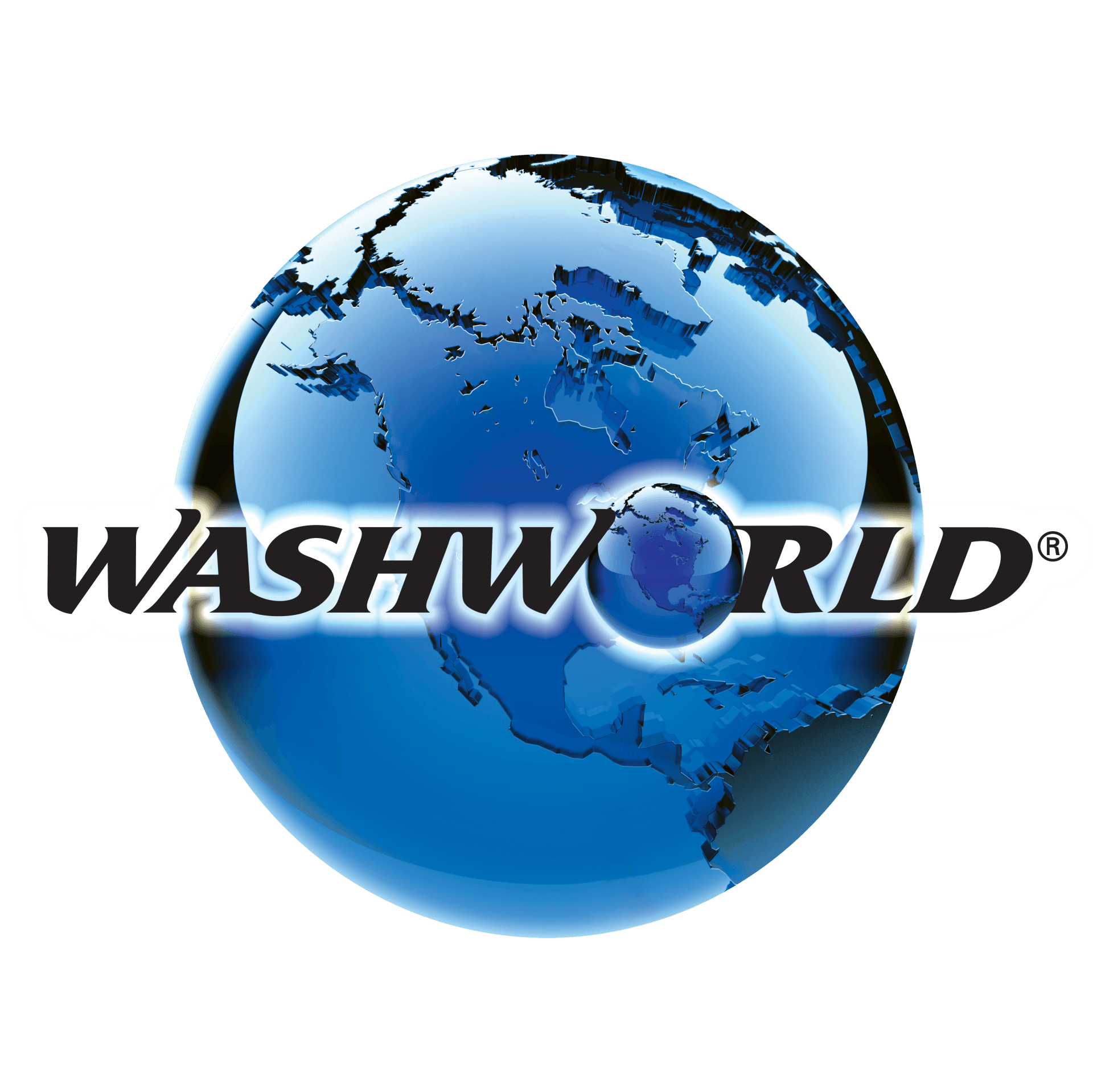 image of washworld's blue globe logo with washworld written on top