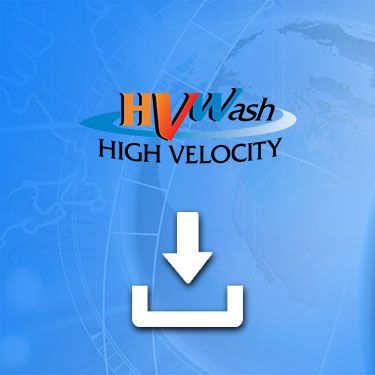 High Velocity Wash logo with download arrow overlaying Washworld globe