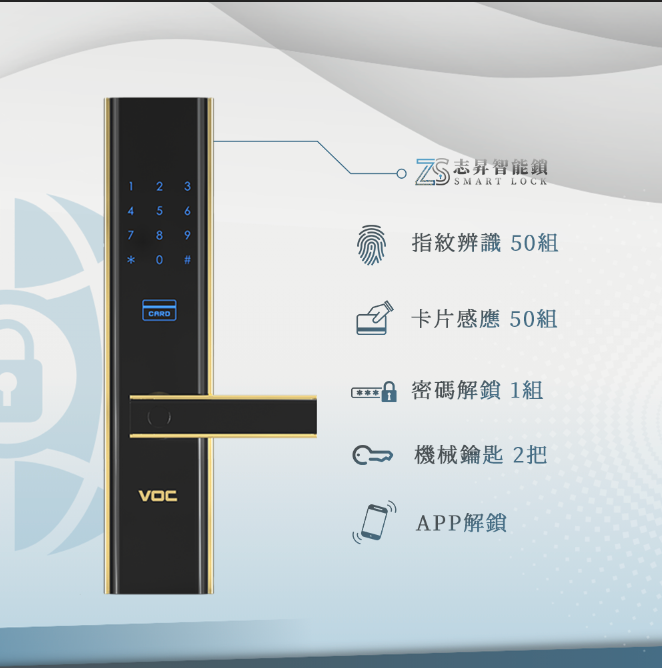 VOC X9S+ 指紋/卡片/密碼/鎖匙/遠端