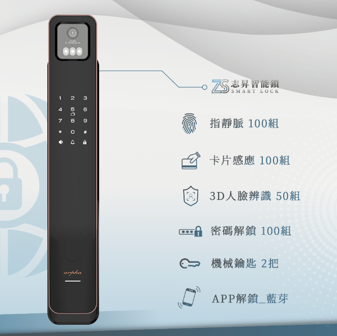 arpha-k1+ 3D人臉辨識智能鎖