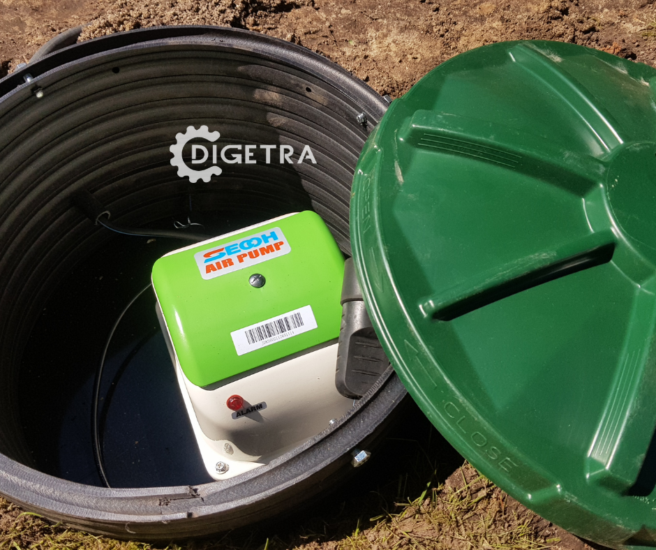 Orapūtė dėžutėje šalia nuotekų valymo įrenginio