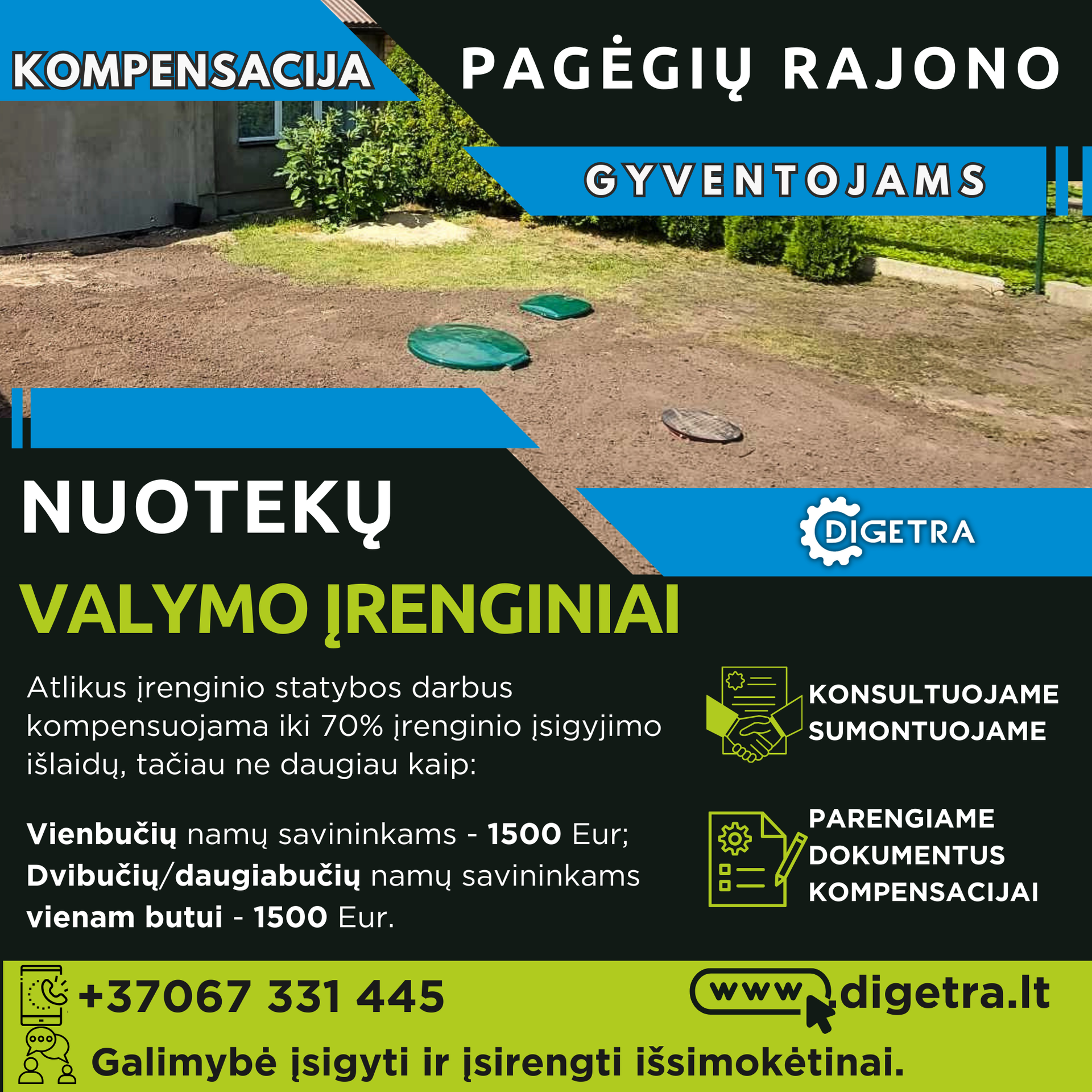Raseiniu rajono savivaldybes kompensacija uz nuoteku valymo įrengini