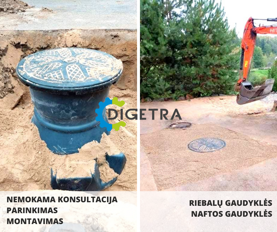 Riebalų ir naftos gaudyklės montavimas