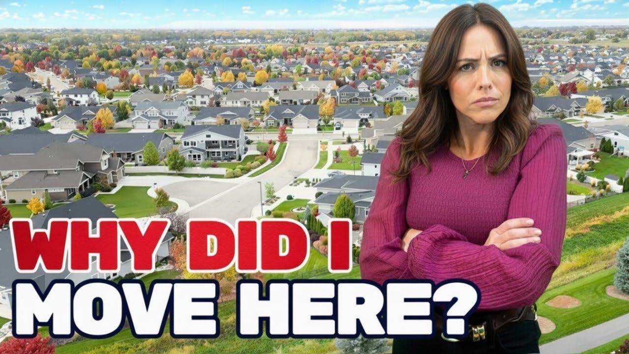 Woman with a concerned expression in front of a suburban neighborhood, text reads 