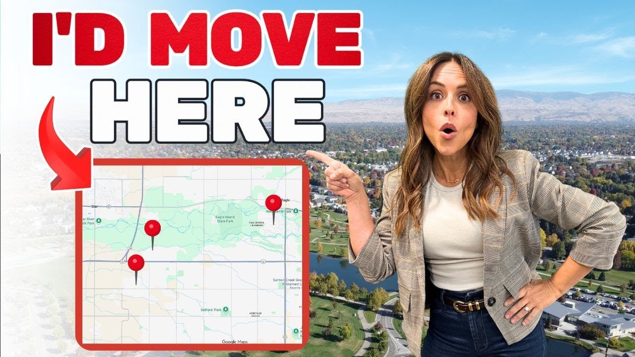 Woman pointing at a map with red pins, text