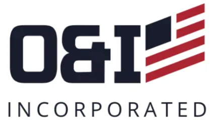 Logo of O&I Incorporated: Navy letters 