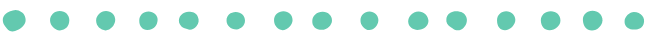 A row of twelve blurred teal circles on a white background, with vertical lines.