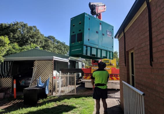 Generator Lifted Using Heavy Machinery — API Engineering in Charmhaven, NSW