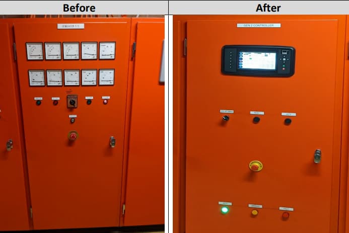 Before and After Upgrading the  Generator Controls  — API Engineering in Charmhaven, NSW