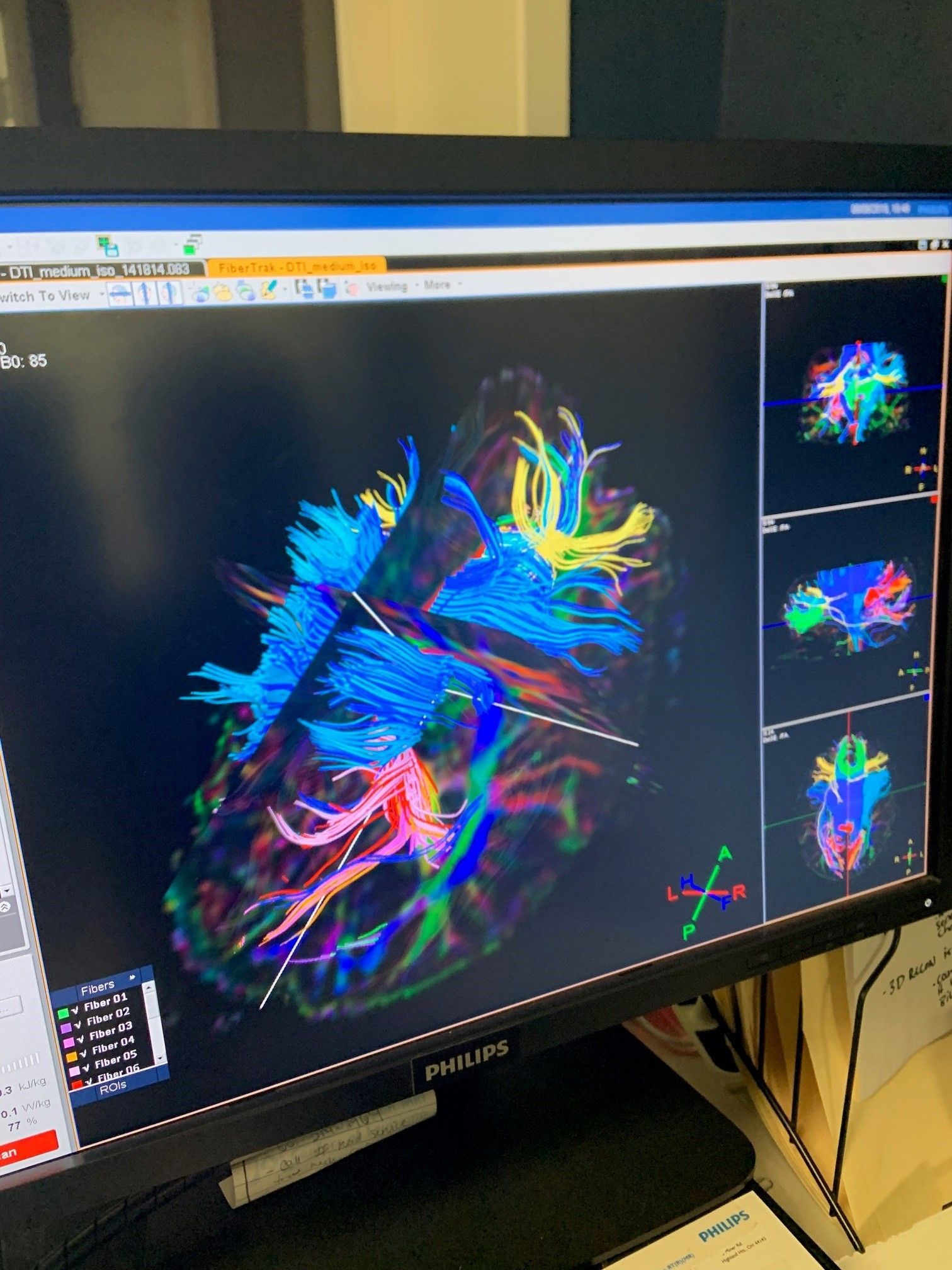 A computer monitor with a colorful image on it
