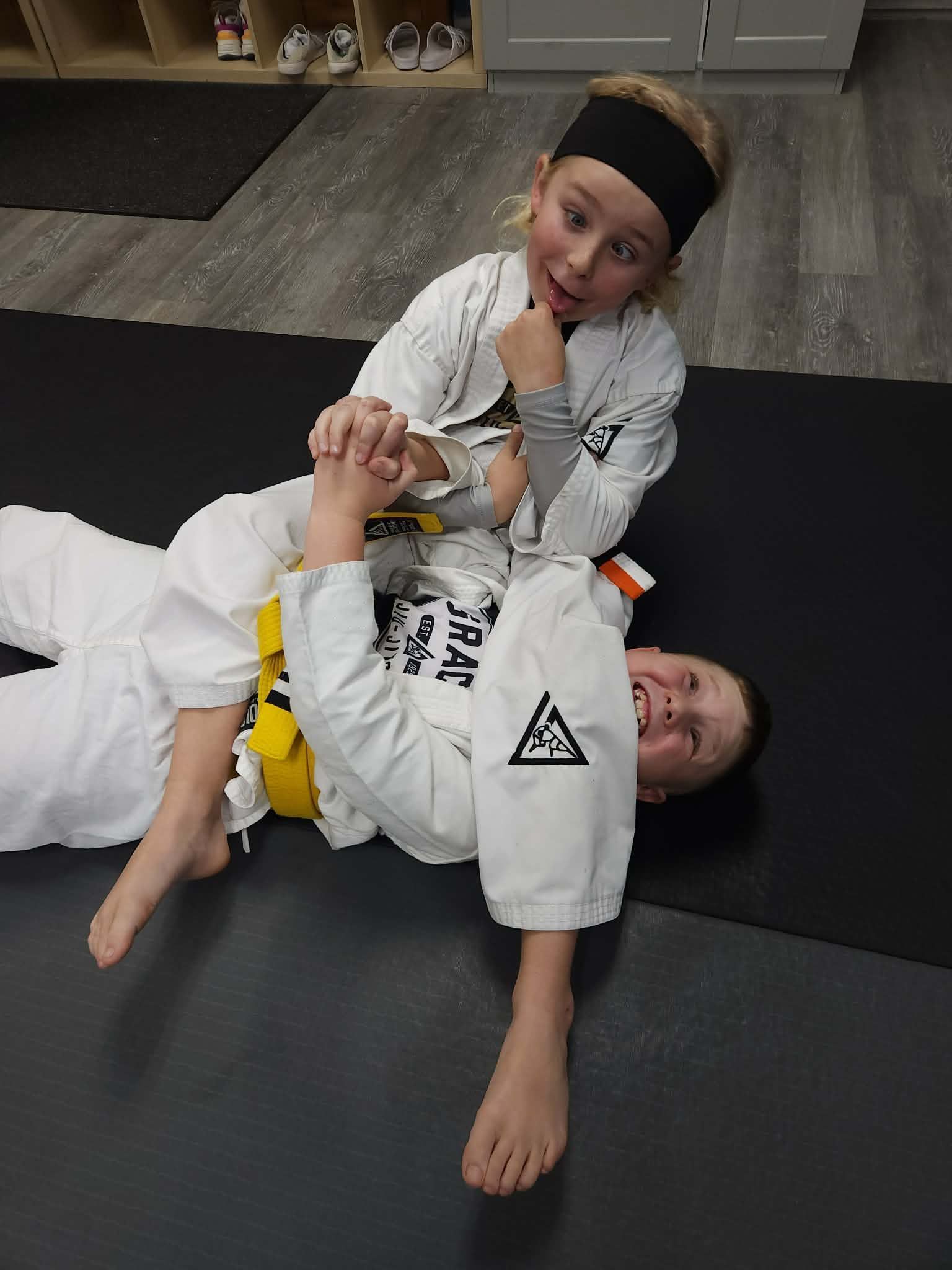 Kids and adults training grappling drills at Centerline Jiu-Jitsu Chandler in Chandler, AZ.