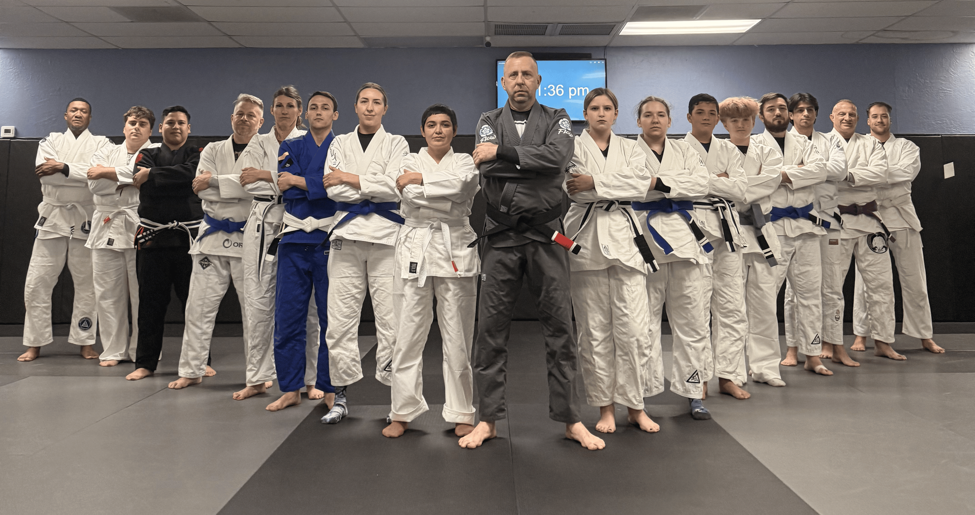 Students drilling Jiu-Jitsu techniques at Centerline Jiu-Jitsu Chandler in Chandler, AZ.