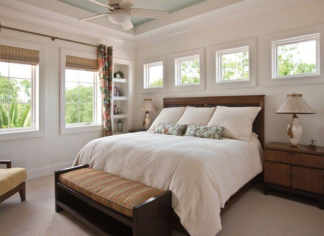 White And Brown Bedroom — Roofing And Siding in Toledo, OH