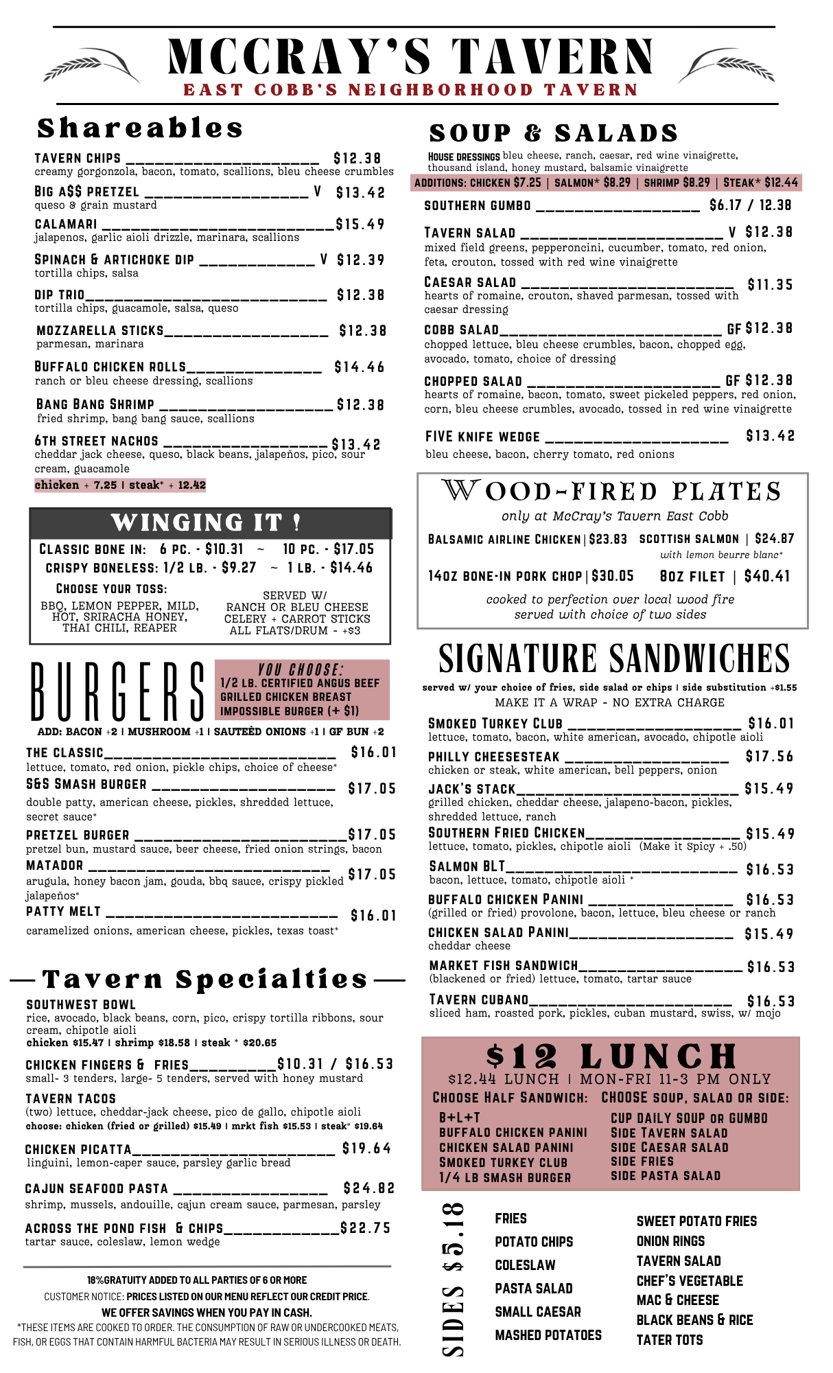 East Cobb Menu