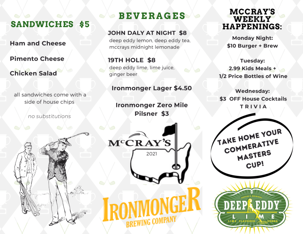 The Masters - McCray's Tavern