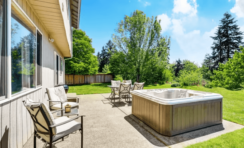 A local concrete company finished a backyard patio for a resident in Hamilton, OH