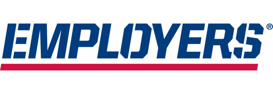 A blue and red logo for employers on a white background