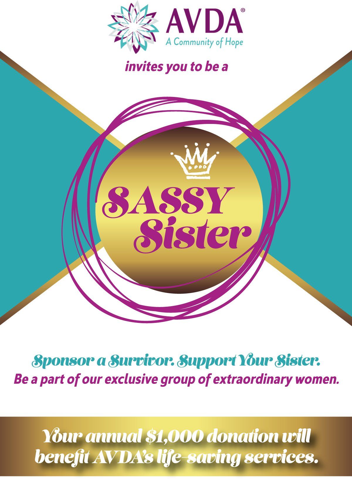 A poster that says sassy sister on it