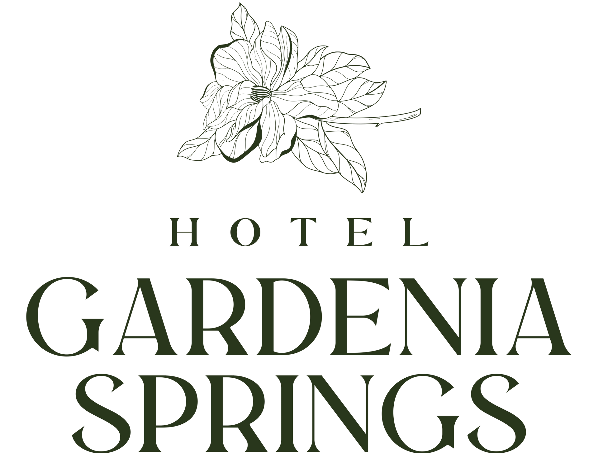 Logotipo de Garden Suites en texto verde oscuro.