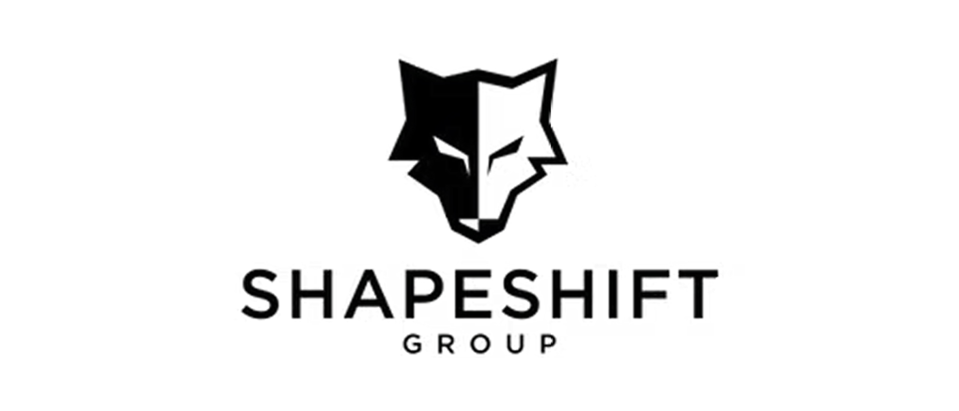 A black and white logo for a company called shapeshift group.