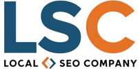 The logo for lsc local seo company is blue and orange