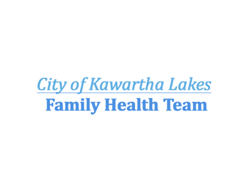 Logo for the City of Kawartha Lakes Family Health Team featuring dark teal text on a white background.