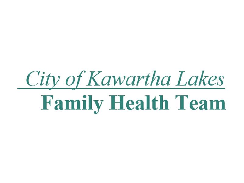 Logo for the City of Kawartha Lakes Family Health Team featuring dark teal text on a white background.
