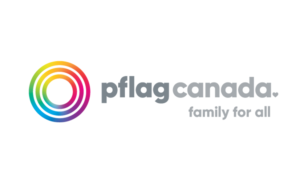 PFLAG Canada logo: Rainbow circle and text