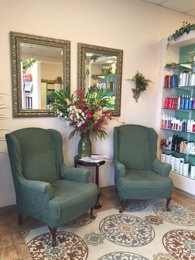 Comfortable and spacious seating area while waiting for your nail and beauty services