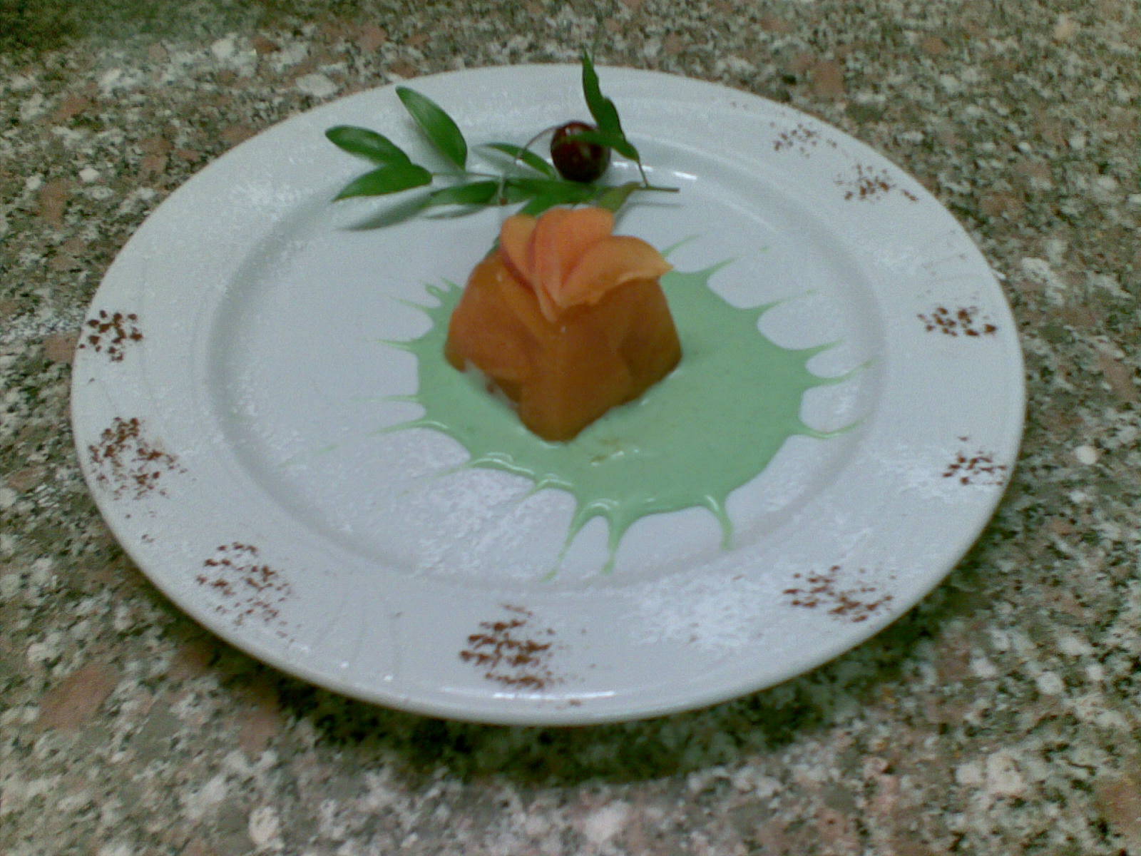 dessert con crema verde